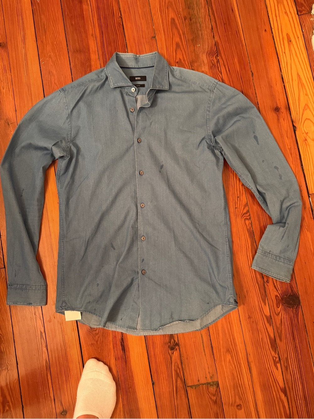 Hugo Boss Light Blue Long-Sleeve Button-Down Shirt